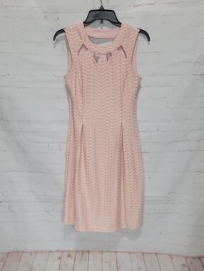 Enfocus Studio Blush Pink Midi Dress with Cutout Neckline